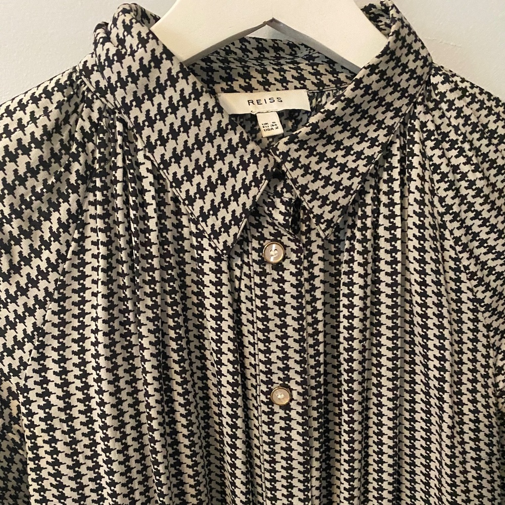 Silky black and white blouse